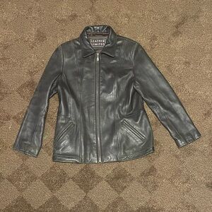 Women's Brown LEATHER LIMITED Fitted (Boxy) Jacket